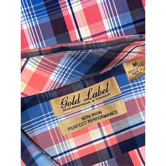 NWOT Gold Label Roundtree & Yorke Fitted Non-Iron Button Up Shirt Size L #4 - Picture 4 of 5